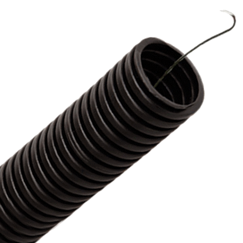 Труба гофрированная ПНД 32 мм с протяжкой черная (100м)